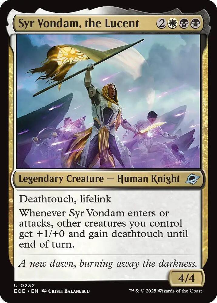 Syr Vondam, the Lucent, Edge of Eternities 232