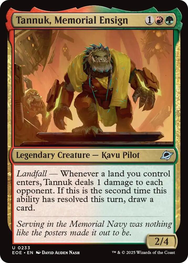 Tannuk, Memorial Ensign, Edge of Eternities 233