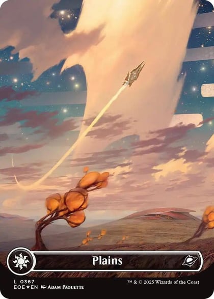 Plains (0367) (Borderless) (Galaxy Foil), Edge of Eternities 367