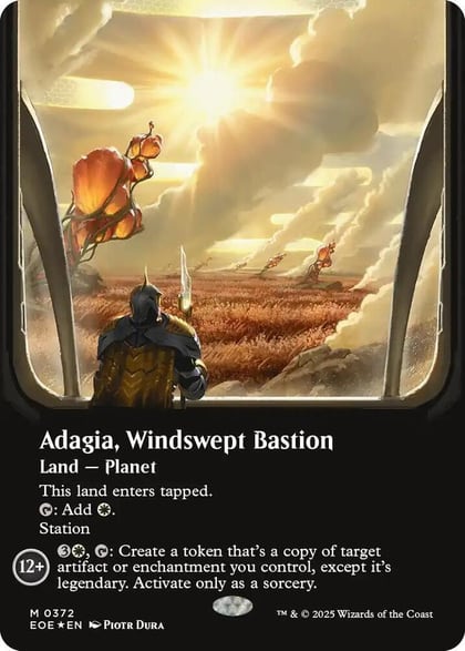 Adagia, Windswept Bastion (Borderless) (Galaxy Foil), Edge of Eternities 372