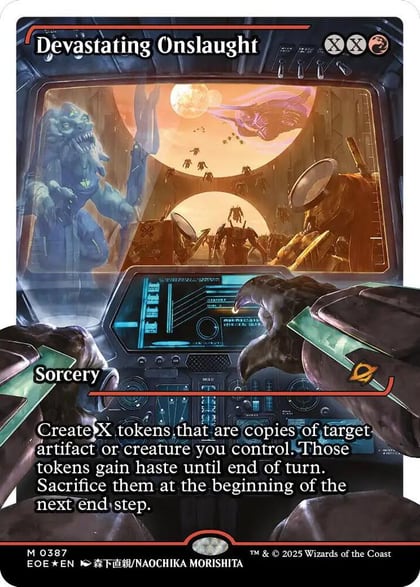 Devastating Onslaught (0387) (Showcase) (Fracture Foil), Edge of Eternities 387