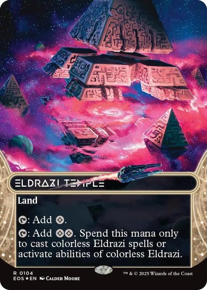 Eldrazi Temple (0104) (Borderless) (Galaxy Foil), Edge of Eternities: Stellar Sights 104