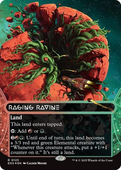 Raging Ravine (0125) (Borderless) (Galaxy Foil), Edge of Eternities: Stellar Sights 125