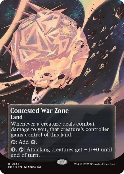 Contested War Zone (0143) (Borderless) (Galaxy Foil), Edge of Eternities: Stellar Sights 143