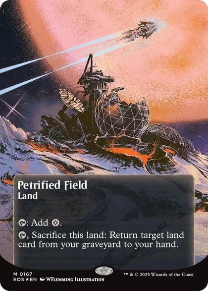 Petrified Field (0167) (Borderless) (Galaxy Foil), Edge of Eternities: Stellar Sights 167