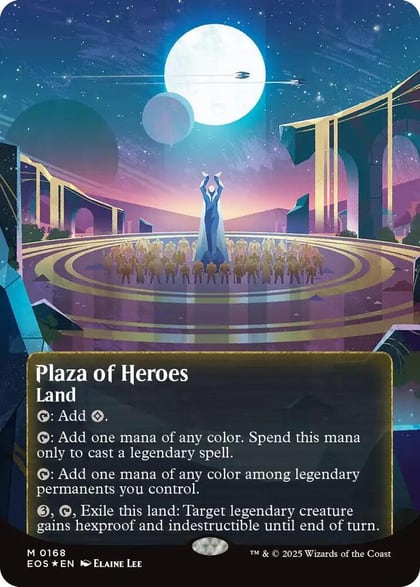 Plaza of Heroes (0168) (Borderless) (Galaxy Foil), Edge of Eternities: Stellar Sights 168