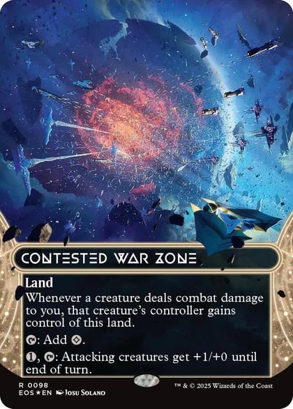 Contested War Zone (0098) (Borderless) (Galaxy Foil), Edge of Eternities: Stellar Sights 98