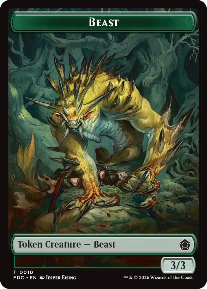 Beast // Phyrexian Beast Double-Sided Token, Commander: Foundations 10 // 11