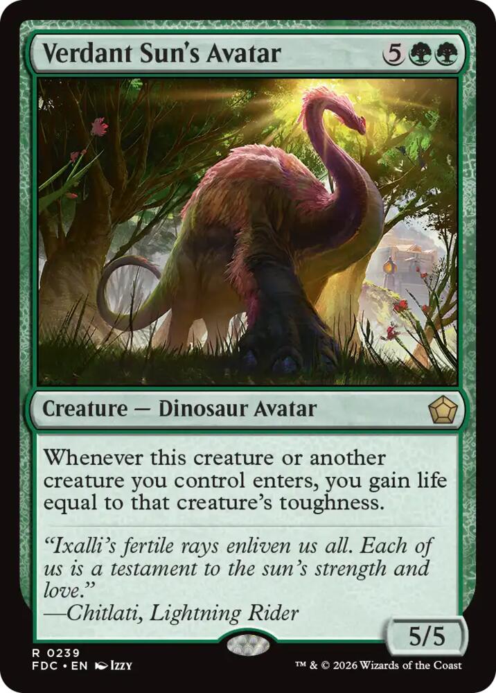 Verdant Sun's Avatar, Commander: Foundations 239