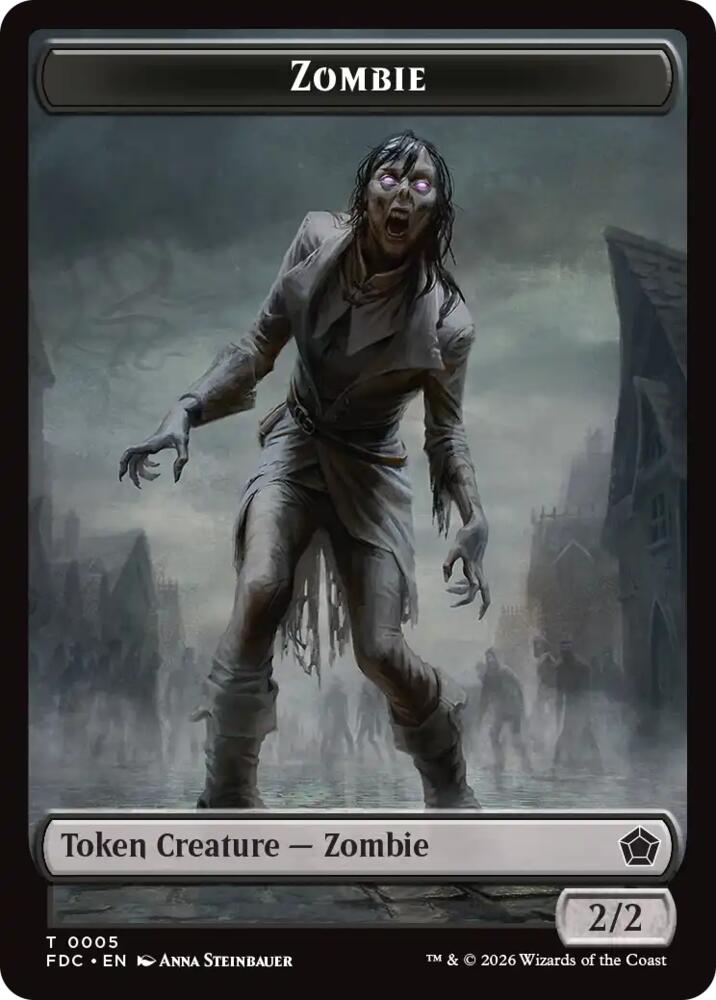 Zombie // The Monarch Double-Sided Token, Commander: Foundations 5 // 17