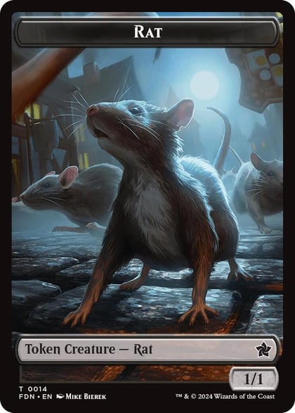 Rat (0014) // Zombie Double-Sided Token, Foundations 14 // 15