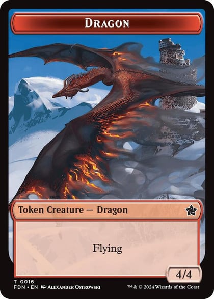 Dragon (0016) // Dragon (0017) Doubled-Sided Token, Foundations 16 // 17