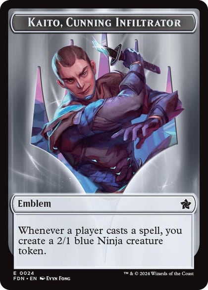 Emblem - Kaito, Cunning Infiltrator // Ninja Doubled-Sided Token, Foundations 24 // 12