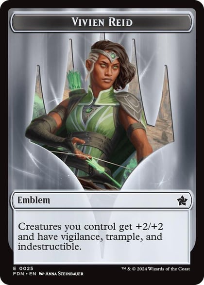 Emblem - Vivien Reid // Elf Warrior Double-Sided Token, Foundations 25 // 19