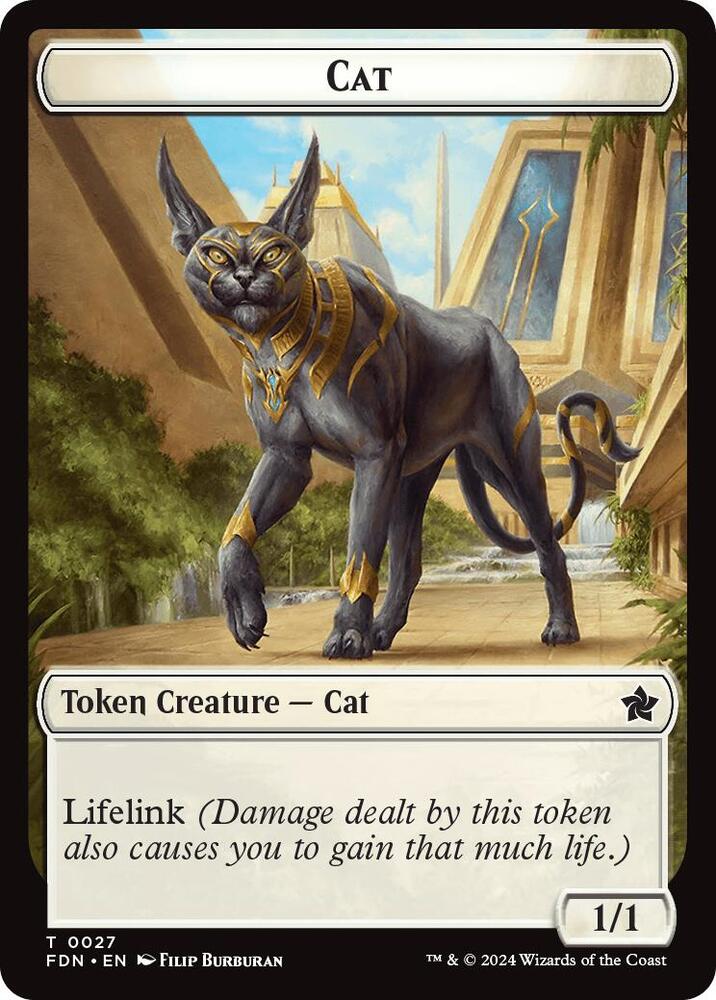 Cat (0027) // Phyrexian Goblin Double-Sided Token, Foundations 27 // 31