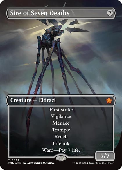 Sire of Seven Deaths (Borderless) (Mana Foil), Foundations 362