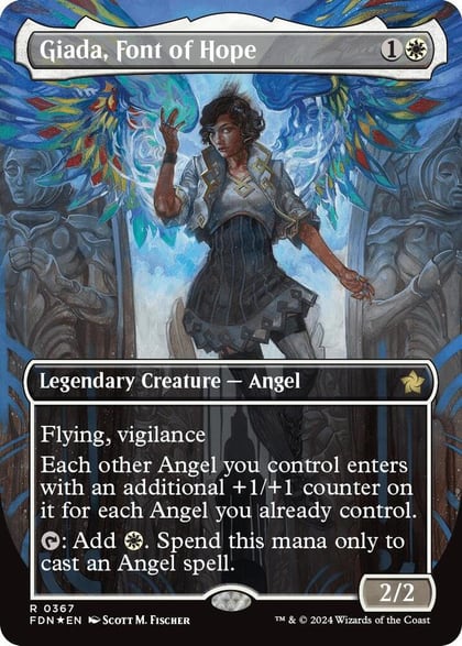 Giada, Font of Hope (Borderless) (Mana Foil), Foundations 367