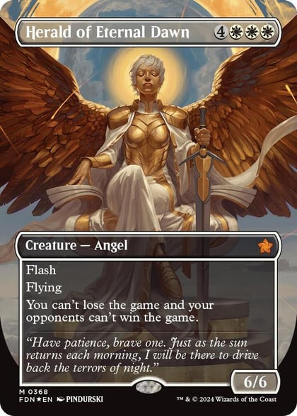 Herald of Eternal Dawn (Borderless) (Mana Foil), Foundations 368