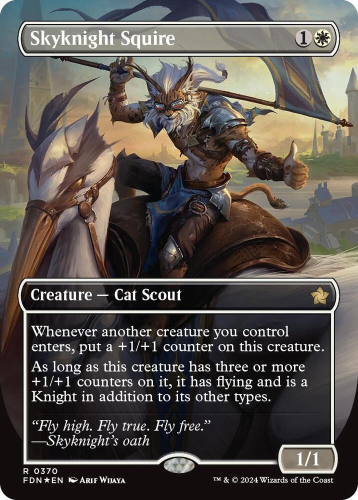 Skyknight Squire (Borderless) (Mana Foil), Foundations 370