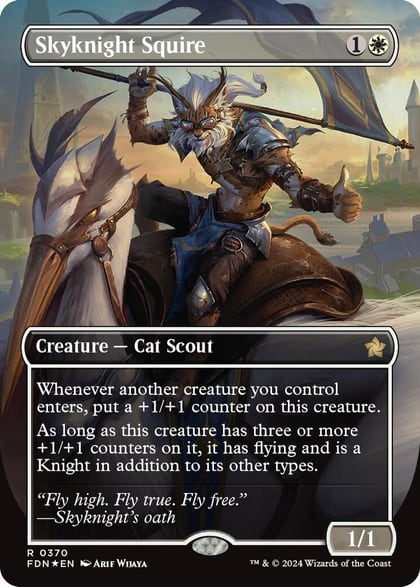 Skyknight Squire (Borderless) (Mana Foil), Foundations 370