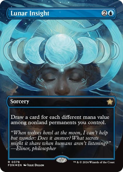 Lunar Insight (Borderless) (Mana Foil), Foundations 378