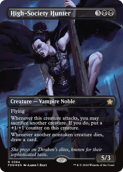 High-Society Hunter (Borderless) (Mana Foil), Foundations 384