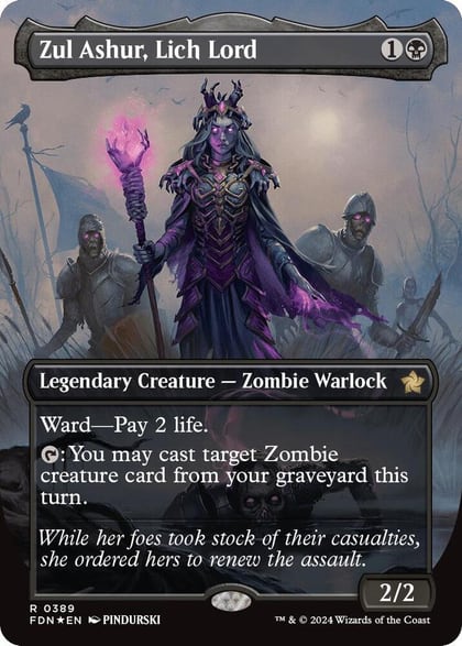 Zul Ashur, Lich Lord (Borderless) (Mana Foil), Foundations 389