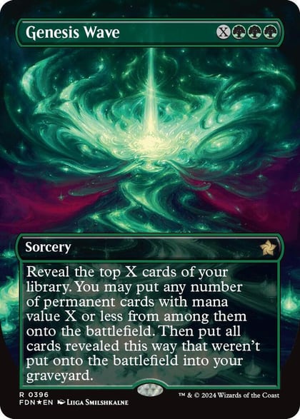 Genesis Wave (Borderless) (Mana Foil), Foundations 396