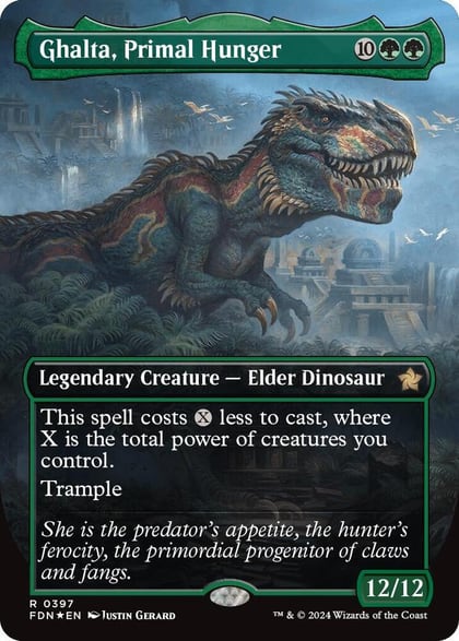Ghalta, Primal Hunger (Borderless) (Mana Foil), Foundations 397
