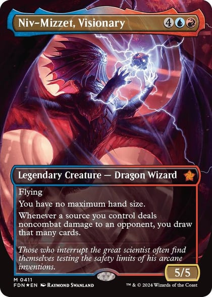 Niv-Mizzet, Visionary (Borderless) (Mana Foil), Foundations 411