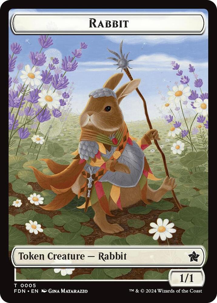 Rabbit // Soldier Double-Sided Token, Foundations 5 // 6