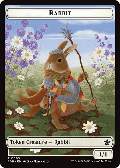 Rabbit // Soldier Double-Sided Token, Foundations 5 // 6