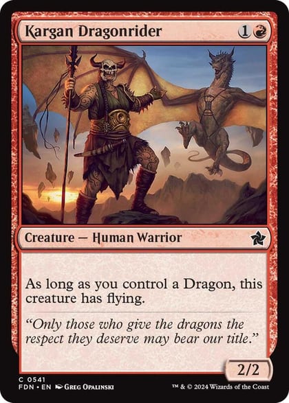 Kargan Dragonrider (0541), Foundations 541