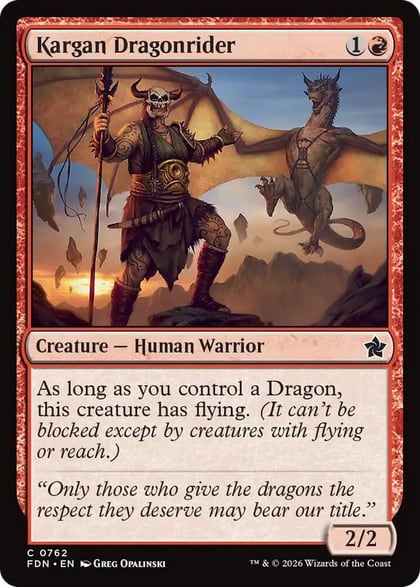 Kargan Dragonrider (0762), Foundations 762
