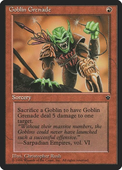 Goblin Grenade (Rush), Fallen Empires #18207