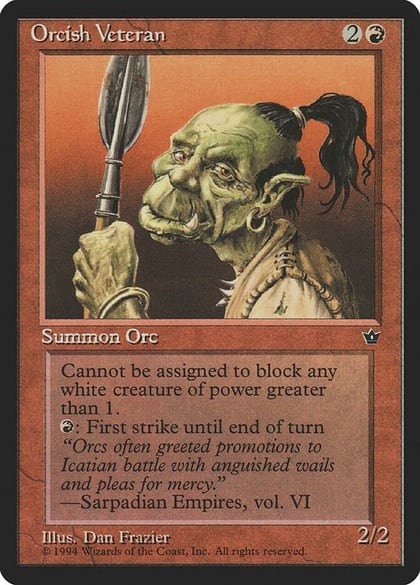Orcish Veteran (Frazier), Fallen Empires #18244