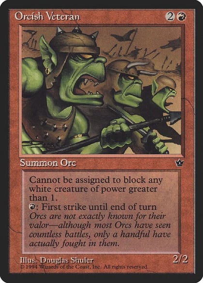 Orcish Veteran (Shuler), Fallen Empires #18245