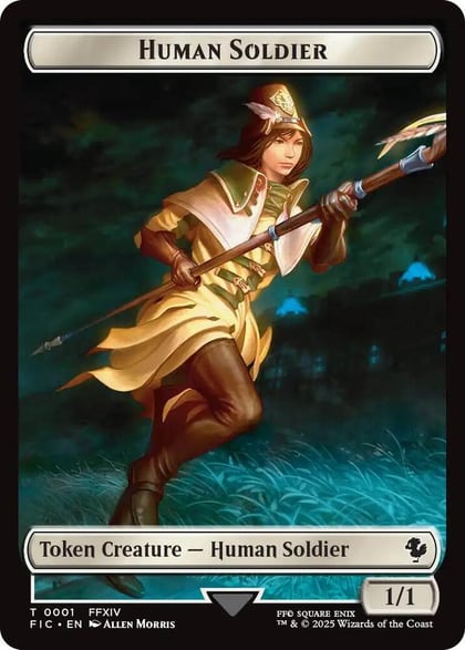 Human Soldier // Hero (0009) Double-Sided Token, Commander: FINAL FANTASY 1 // 9