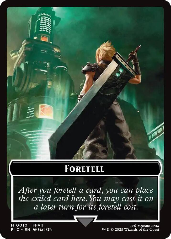 Foretell // Treasure Double-Sided Token (Surge Foil), Commander: FINAL FANTASY 10 // 36