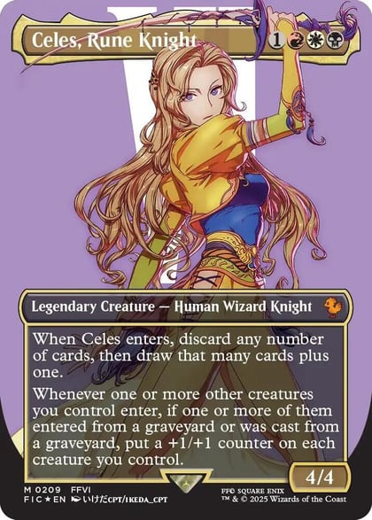 Celes, Rune Knight (Borderless) (Surge Foil), Commander: FINAL FANTASY 209