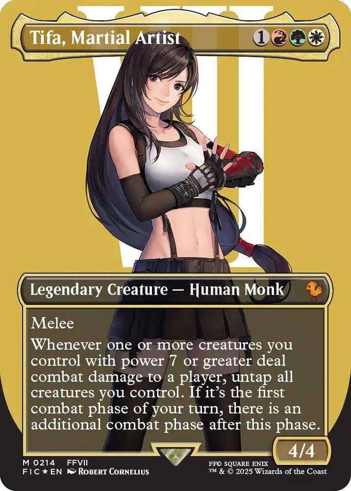 Tifa, Martial Artist (Borderless) (Surge Foil), Commander: FINAL FANTASY 214