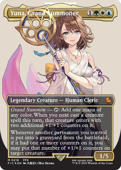 Yuna, Grand Summoner (Borderless) (Surge Foil), Commander: FINAL FANTASY 216