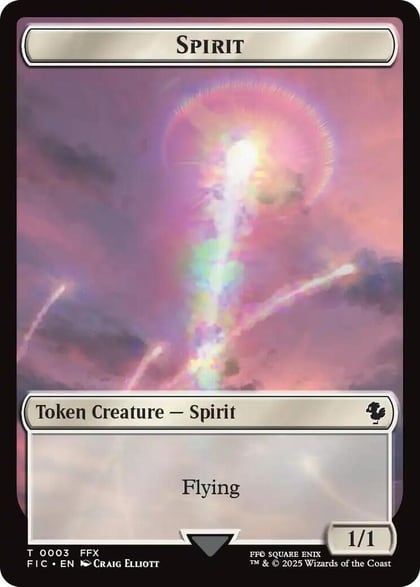 Spirit // Hero (0026) Double-Sided Token (Surge Foil), Commander: FINAL FANTASY 3 // 26