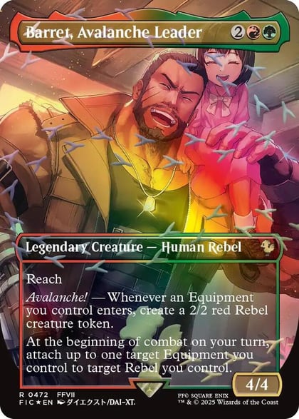 Barret, Avalanche Leader (Borderless) (Chocobo Track Foil), Commander: FINAL FANTASY 472
