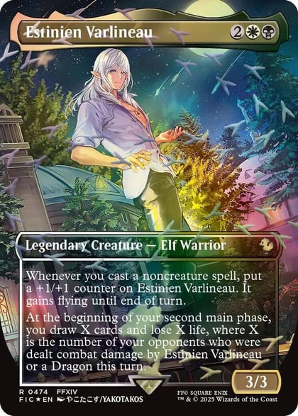 Estinien Varlineau (Borderless) (Chocobo Track Foil), Commander: FINAL FANTASY 474