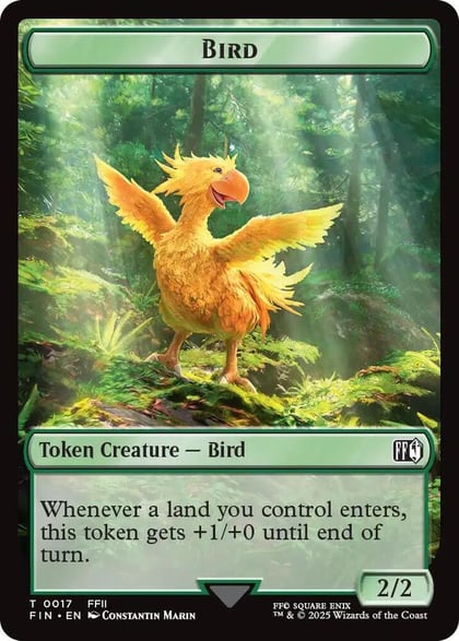 Bird (0017) // Wizard (0015) Double-Sided Token, FINAL FANTASY 17 // 15