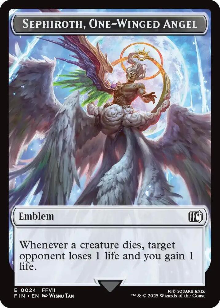 Emblem - Sephiroth, One-Winged Angel // Robot Warrior Double-Sided Token, FINAL FANTASY 24 // 12