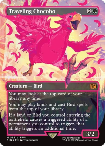 Traveling Chocobo (Borderless) (Neon Ink Pink), FINAL FANTASY 551b