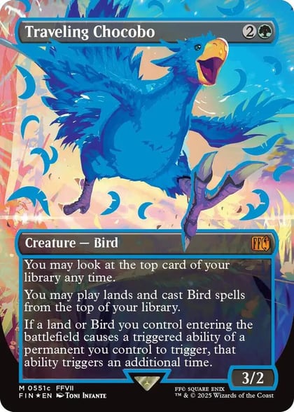 Traveling Chocobo (Borderless) (Neon Ink Blue), FINAL FANTASY 551c
