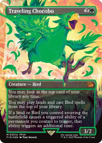 Traveling Chocobo (Borderless) (Neon Ink Green), FINAL FANTASY 551d